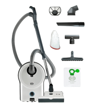 SEBO AirBelt D4 Premium with ET1 Powerbrush. White - Canister Vacuum