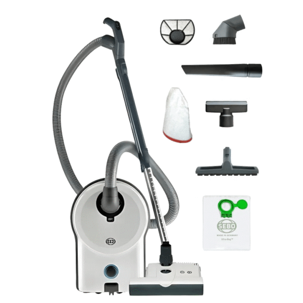 SEBO AirBelt D4 Premium with ET1 Powerbrush. White - Canister Vacuum